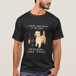 Cairn Terrier And Wine Dog Fitted T-Shirt