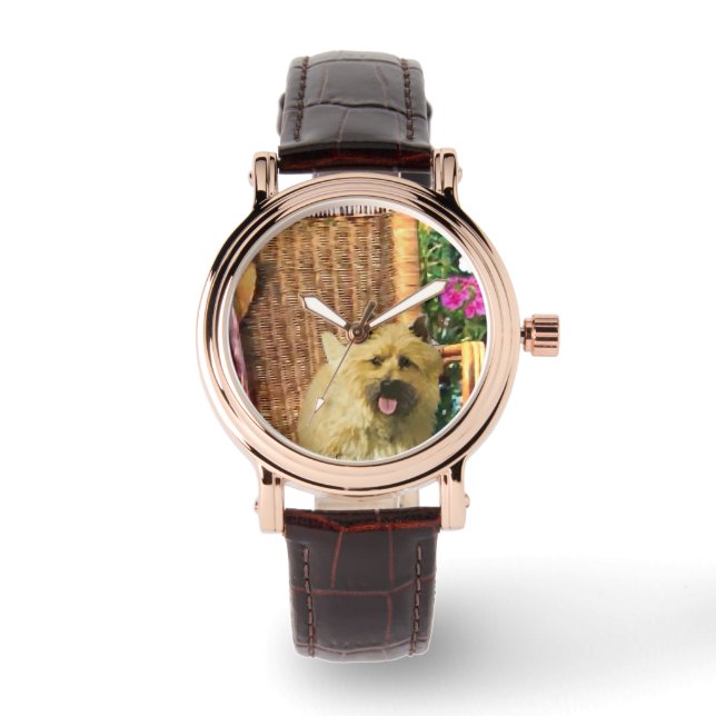cairn terrier art gifts watch (Front)