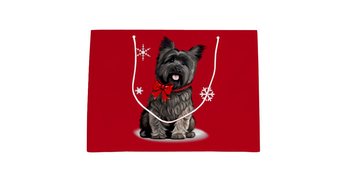 Cairn Terrier at Christmas Large Gift Bag | Zazzle.co.uk