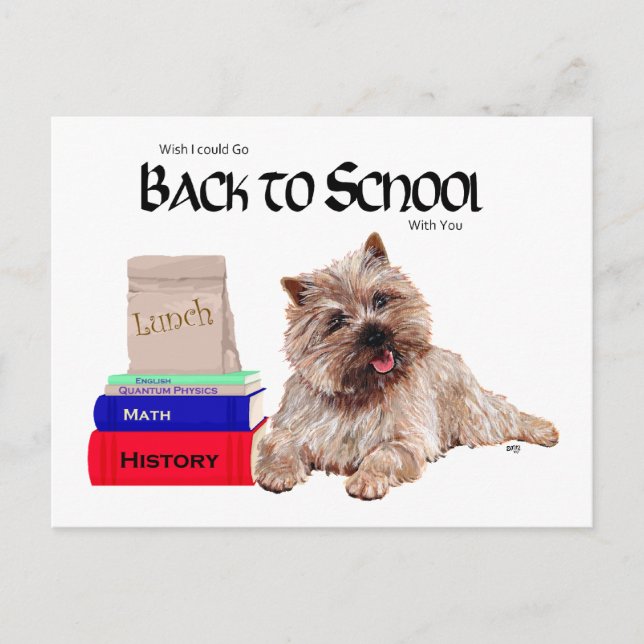 Cairn Terrier Back to School Postcard (Front)
