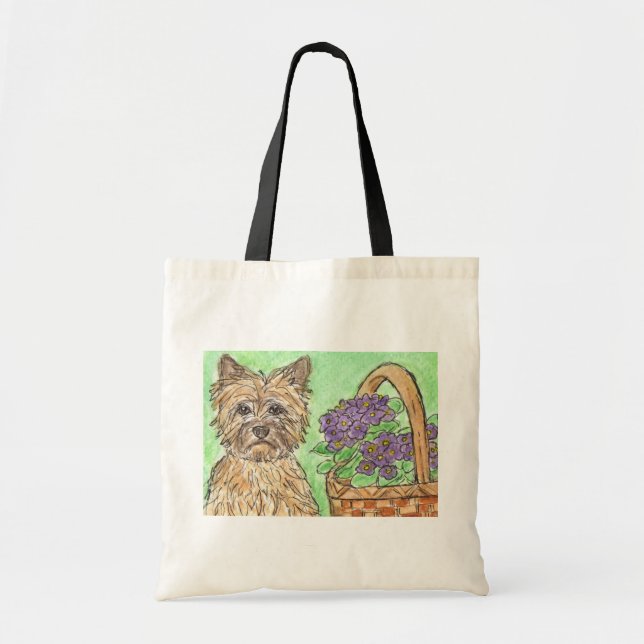 Cairn terrier bag flowers birthday christmas mum (Front)