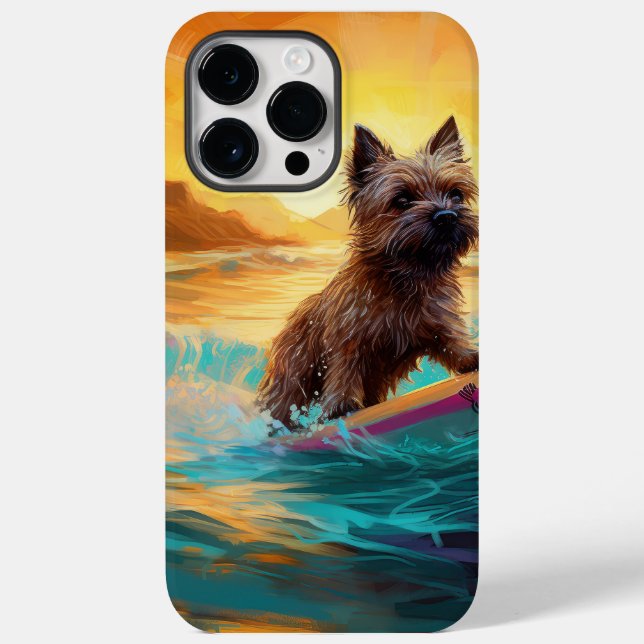 Cairn Terrier Beach Surfing Painting Case-Mate iPhone Case (Back)