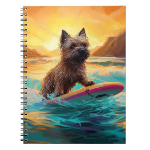 Cairn Terrier Beach Surfing Painting Notebook