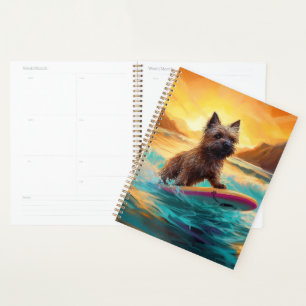 Cairn Terrier Beach Surfing Painting Planner