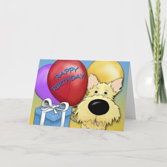 Cairn Terrier Birthday Card (Front)