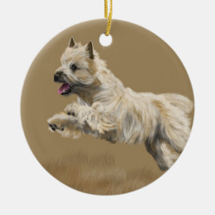 Cairn Terrier Ceramic Tree Decoration