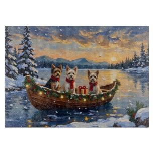 Cairn Terrier Christmas Boat Holiday Cutting Board