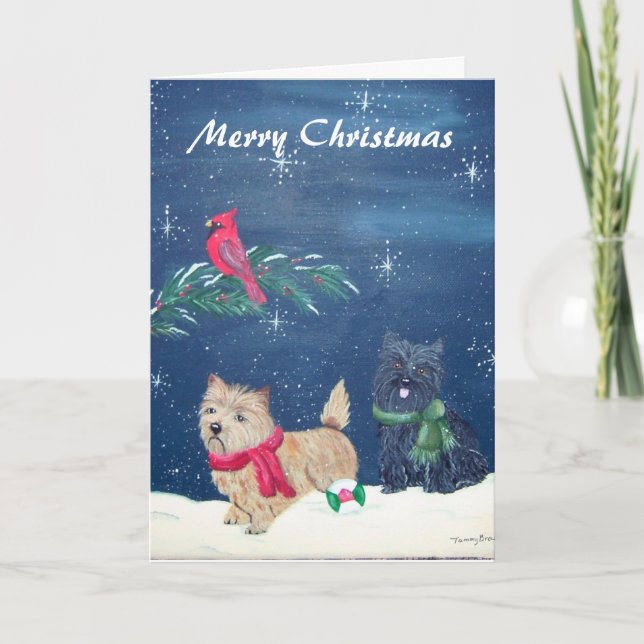 Cairn Terrier Christmas Card (Front)