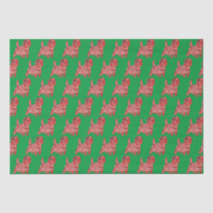 Cairn Terrier Christmas Dog Silhouette Green Tissue Paper