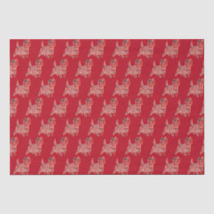 Cairn Terrier Christmas Dog Silhouette Red Tissue Paper