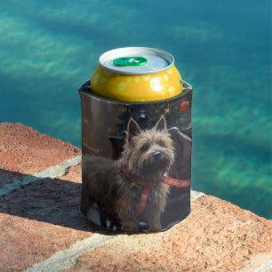Cairn Terrier Christmas Festive Season  Can Cooler