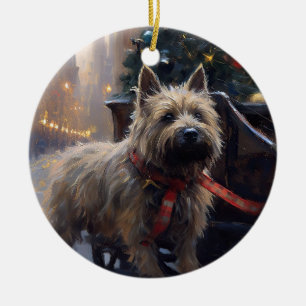 Cairn Terrier Christmas Festive Season  Ceramic Tree Decoration