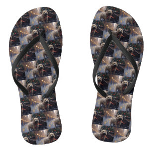 Cairn Terrier Christmas Festive Season  Flip Flops