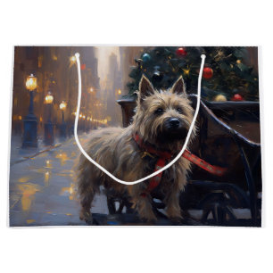 Cairn Terrier Christmas Festive Season  Large Gift Bag