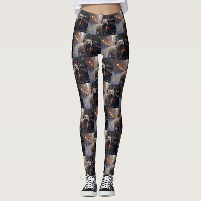 Cairn Terrier Christmas Festive Season  Leggings (Front)
