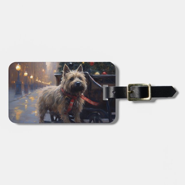 Cairn Terrier Christmas Festive Season  Luggage Tag (Front Horizontal)