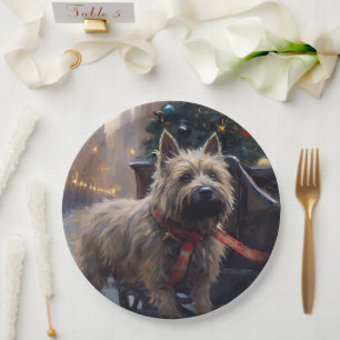 Cairn Terrier Christmas Festive Season  Paper Plate