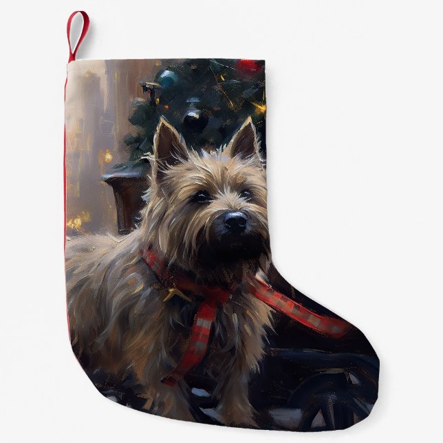Cairn Terrier Christmas Festive Season  Small Christmas Stocking (Front)
