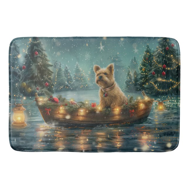 Cairn Terrier Christmas Festive Voyage Bath Mat (Front)