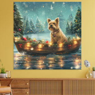 Cairn Terrier Christmas Festive Voyage Canvas Print