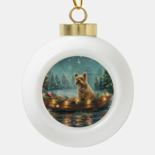 Cairn Terrier Christmas Festive Voyage Ceramic Ball Christmas Ornament