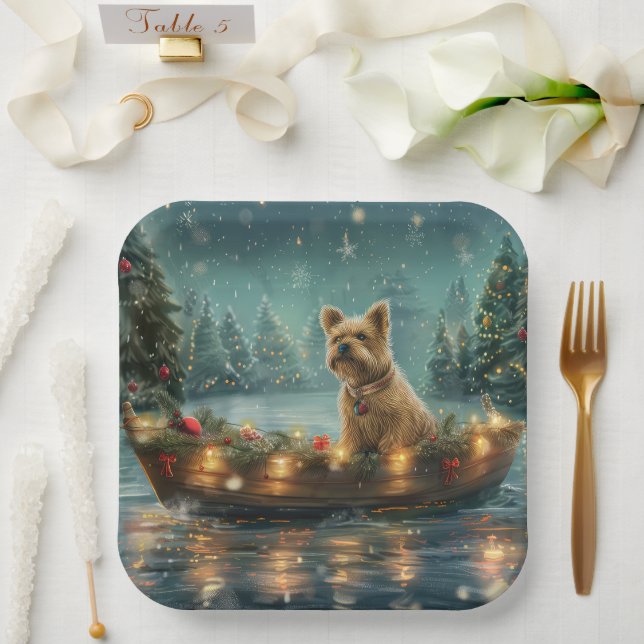 Cairn Terrier Christmas Festive Voyage Paper Plate (Wedding)