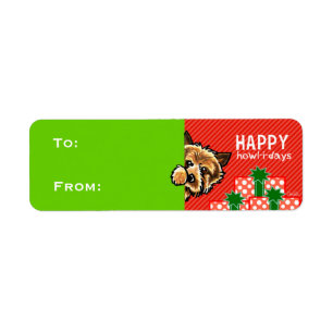 Cairn Terrier Christmas Gift Tags Red Green