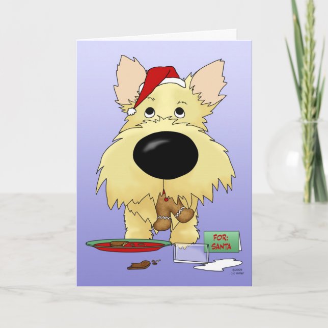 Cairn Terrier Christmas Holiday Card (Front)