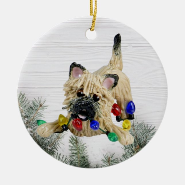 Cairn Terrier Christmas ornament (Front)