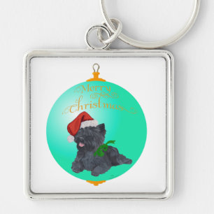 Cairn Terrier Christmas Ornaments Key Ring