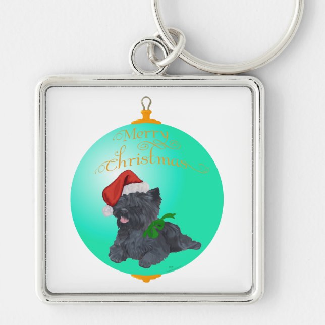 Cairn Terrier Christmas Ornaments Key Ring (Front)