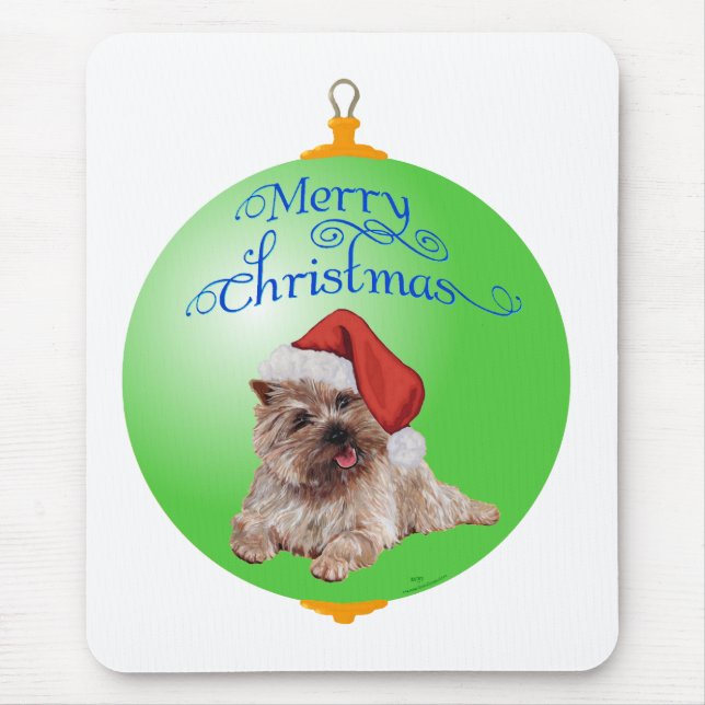 Cairn Terrier Christmas Ornaments Mouse Mat (Front)