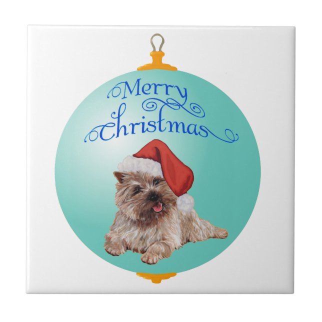 Cairn Terrier Christmas Ornaments Tile (Front)