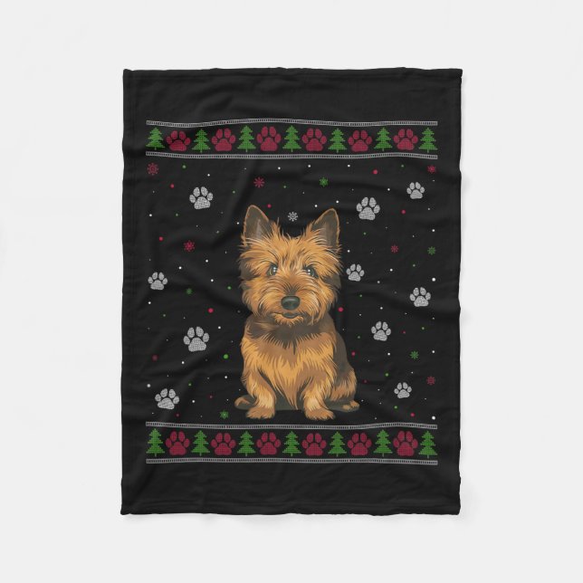 Cairn Terrier Christmas Sweater Xmas Pet Animal Do Fleece Blanket (Front)