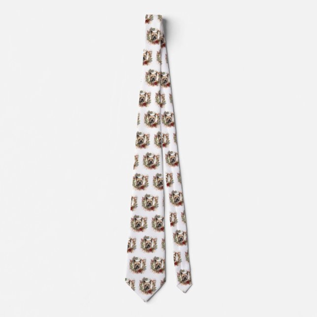 Cairn Terrier Christmas Wreath Festive Pup Tie (Front)