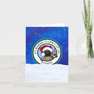 Cairn Terrier Coffee Lover Christmas Card
