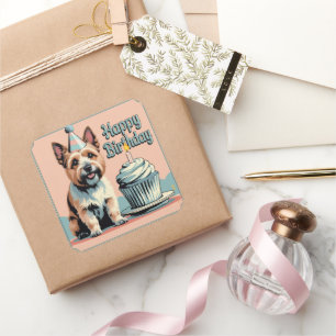 Cairn Terrier Colourful Square Sticker