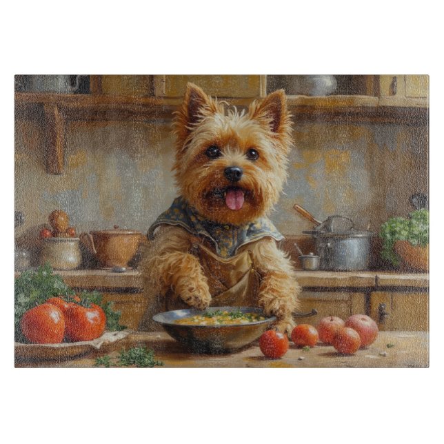 Cairn Terrier Cooking in Kitchen Cutting Board (Front)