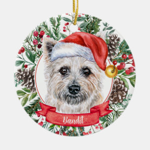 Cairn Terrier Custom Santa Dog Christmas Ornament