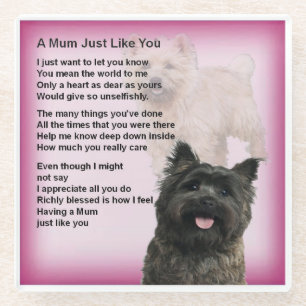 Cairn Terrier Design Mum Poem Coaster