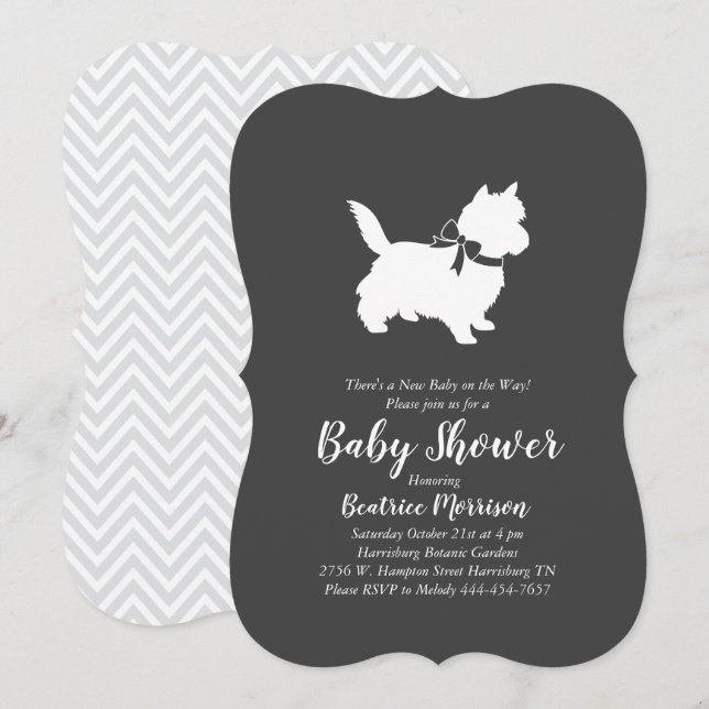 Cairn Terrier Dog Baby Shower Gender Neutral Invitation (Front/Back)