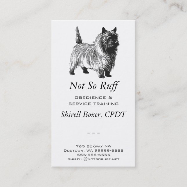 Cairn Terrier Dog Business Business Card (Front)