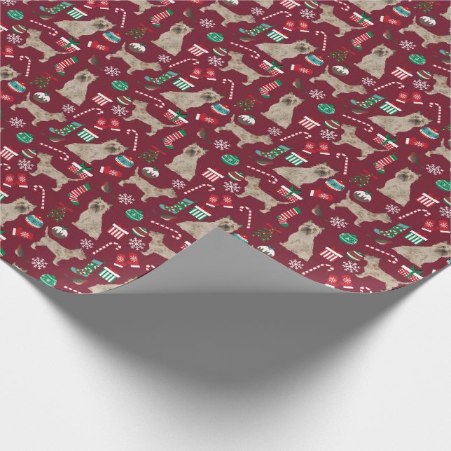 Cairn Terrier Dog Christmas holiday Wrapping Paper (Corner)