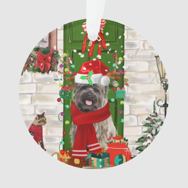 Cairn Terrier Dog Christmas Ornament (Front)