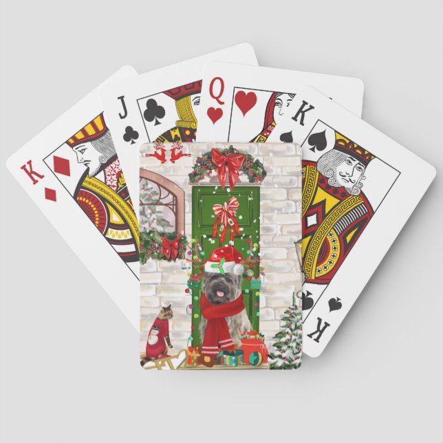 Cairn Terrier Dog Christmas  Playing Cards (Back)