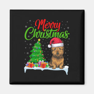 Cairn Terrier Dog Christmas Tree Lights Funny Xmas Magnet