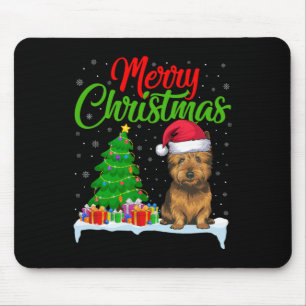 Cairn Terrier Dog Christmas Tree Lights Funny Xmas Mouse Mat