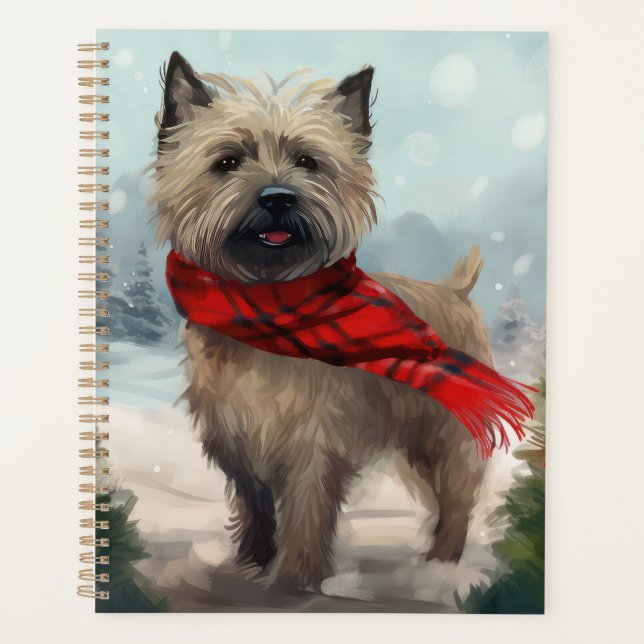 Cairn Terrier Dog in Snow Christmas Planner (Front)