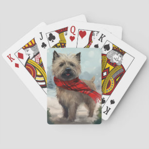 Cairn Terrier Dog in Snow Christmas Playing Cards
