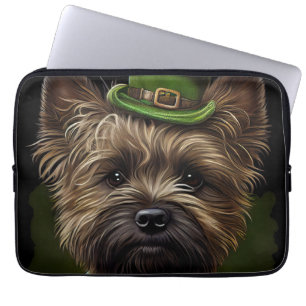 Cairn Terrier dog in St. Patrick's Day Dress Laptop Sleeve